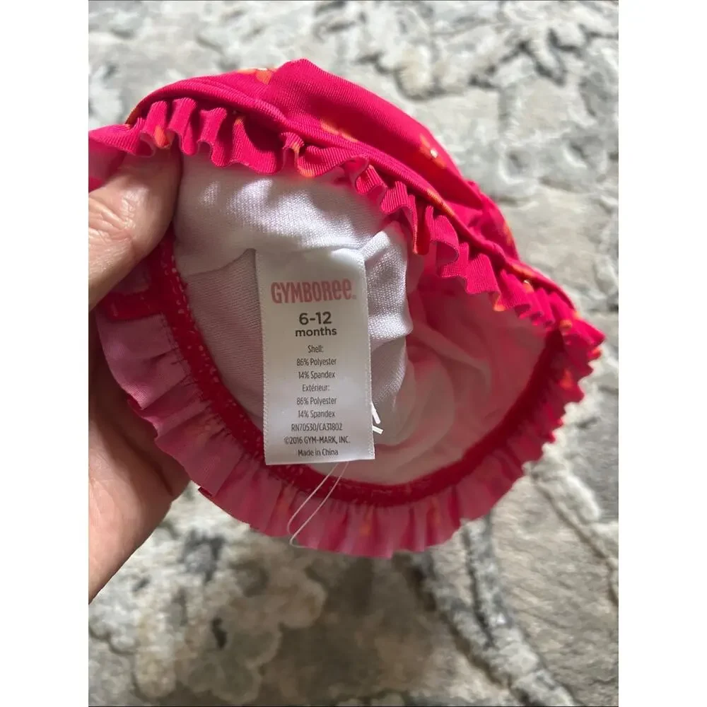 Gymboree Hot Pink Floral Ruffle Swim Cap
